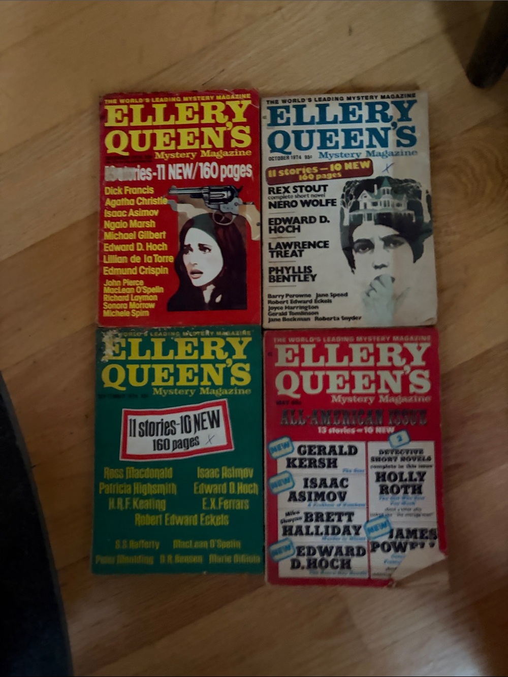 Lot of 4 Vintage Ellery Queen Mystery Magazines 1970's